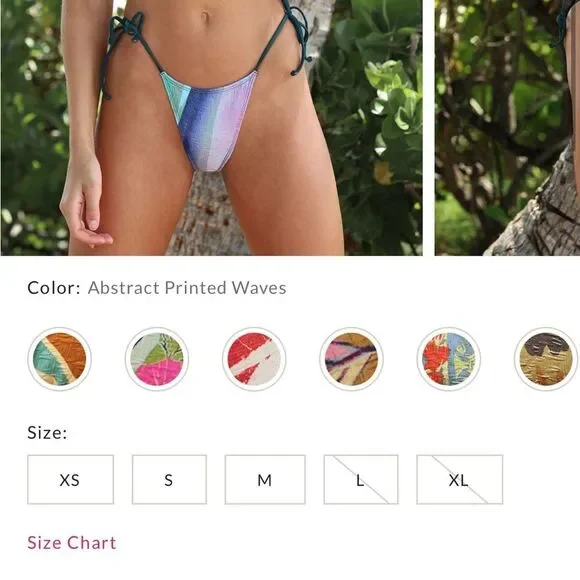 Free People free-est Michelle Printed Bikini Set Top Bottom Medium Large NEW